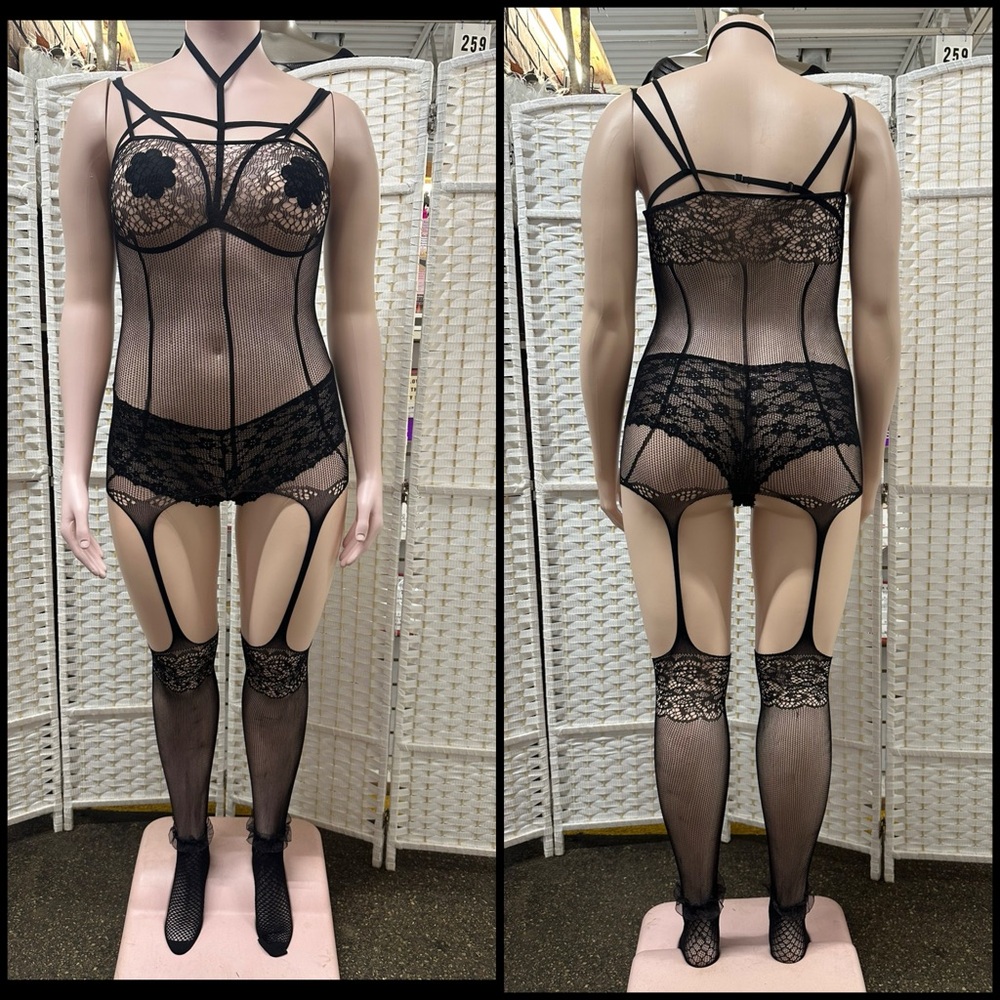 Elegant Black Lace Bodysuit